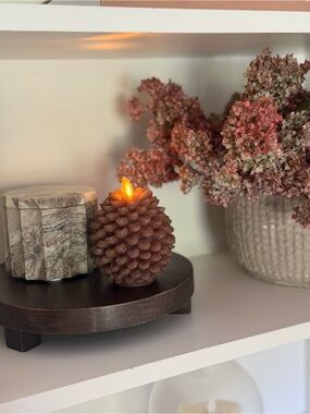 Luminara pinecone flameless candle BRAND NEW IN BOX